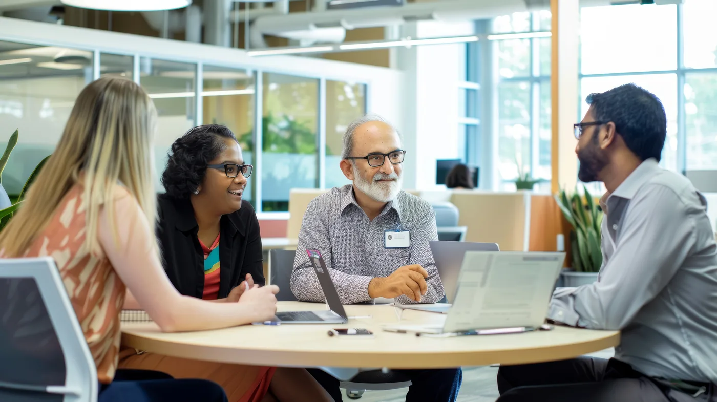 Diverse Reseller-Partner in einem produktiven Meeting im modernen Büro
